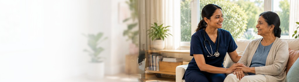 Healthcare professionals providing care at home